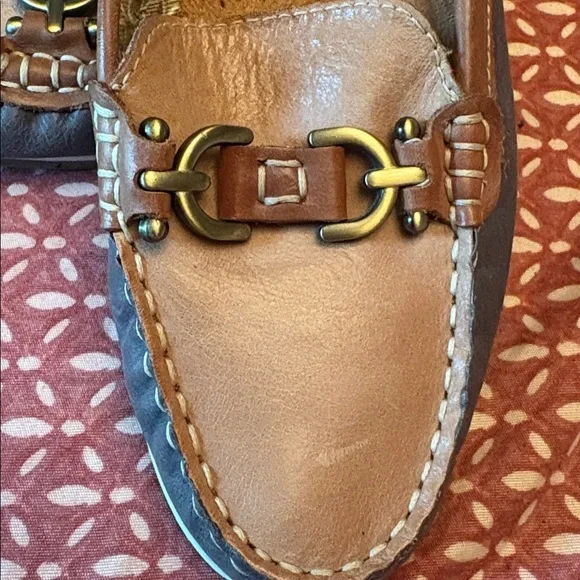 Naturalizer Hutton Brown and Blue Leather Shoes With Gold Accents Size 5.5 - Picture 10 of 10